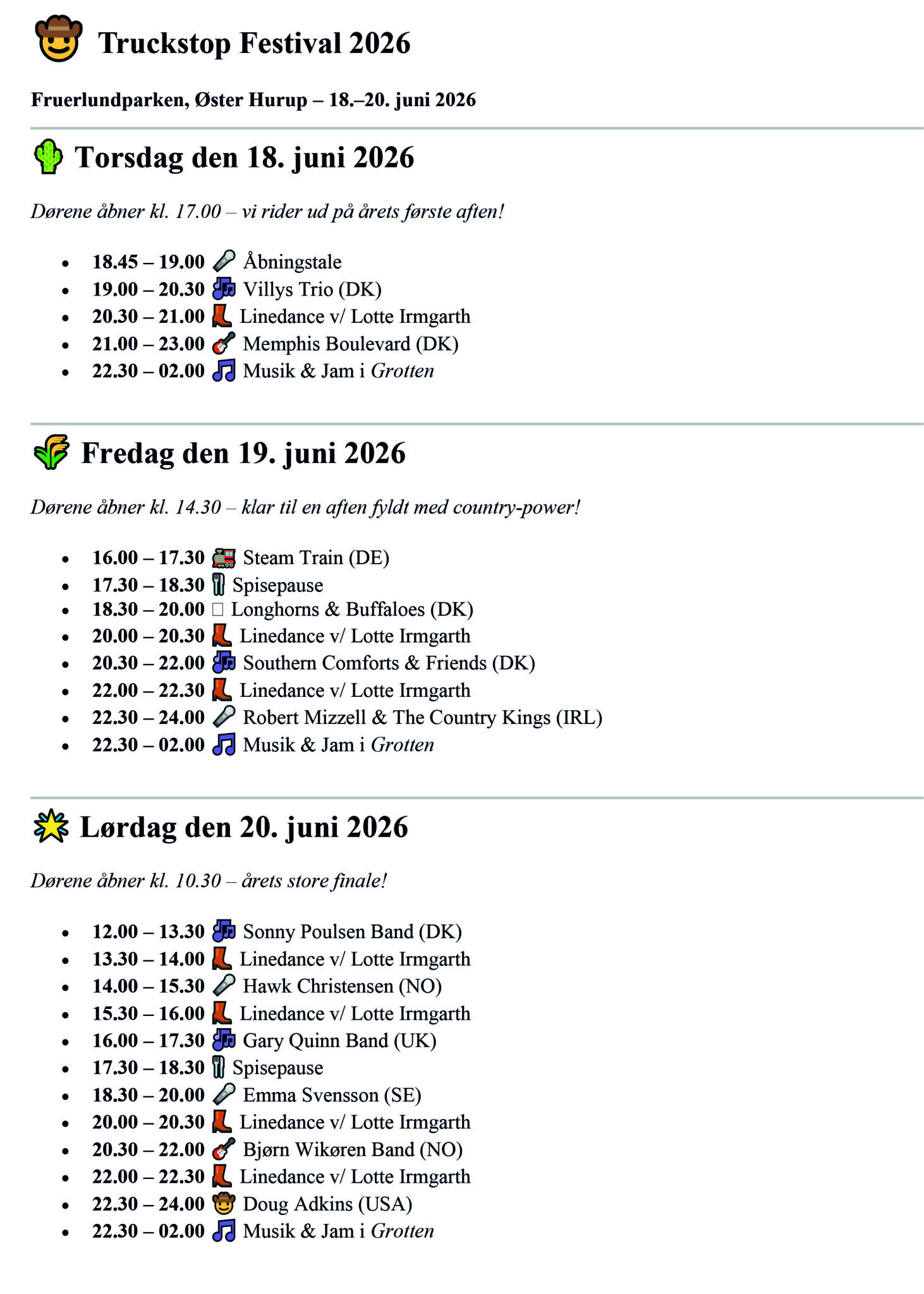 🤠 Truckstop Festival 2026